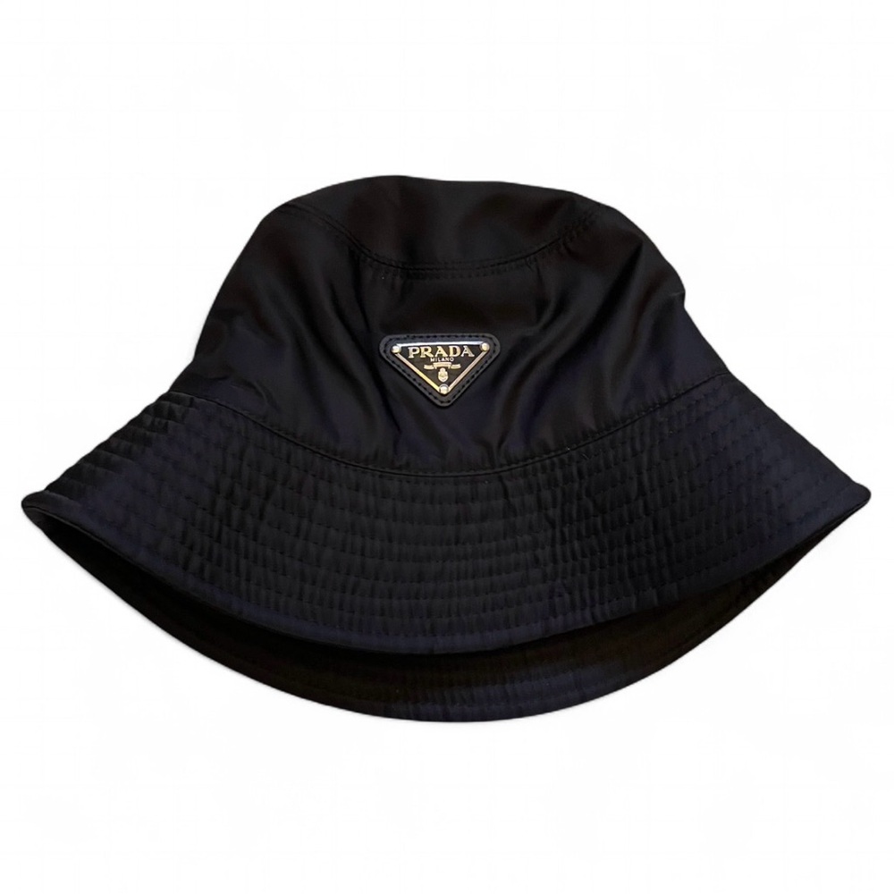 Prada black nylon bucket hat